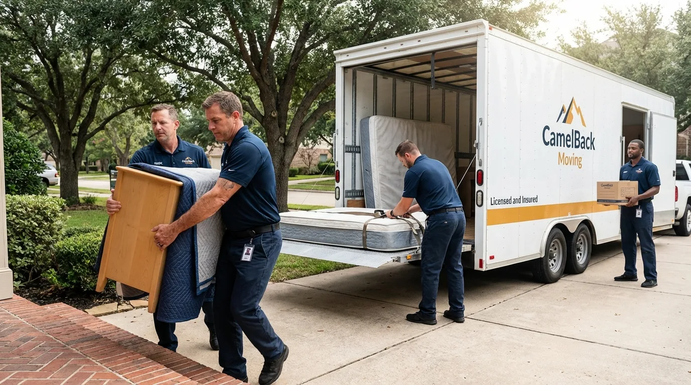 Crew loading residential truck for cross-state move from Athol, MA
